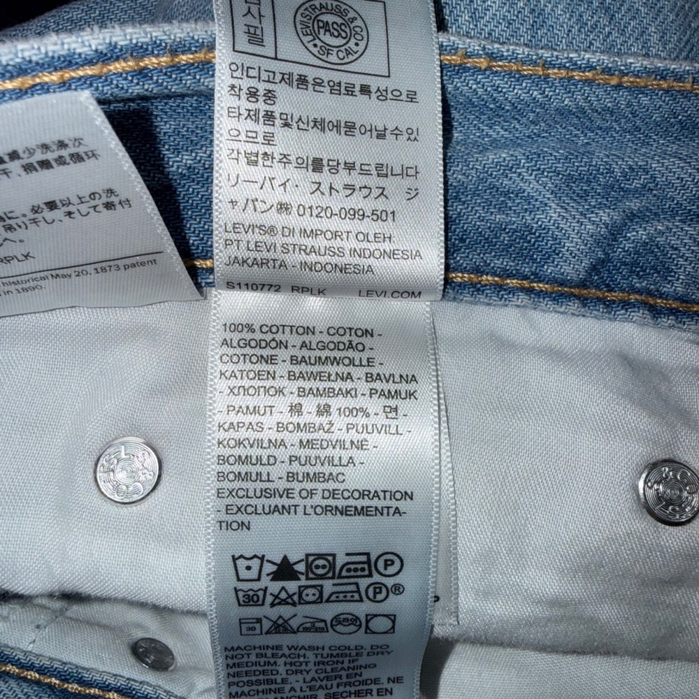 Levi's Cinch Baggy Jeans Womens 30 Light Wash Blue Excellent Wide Leg Denim - Picture 4 of 5